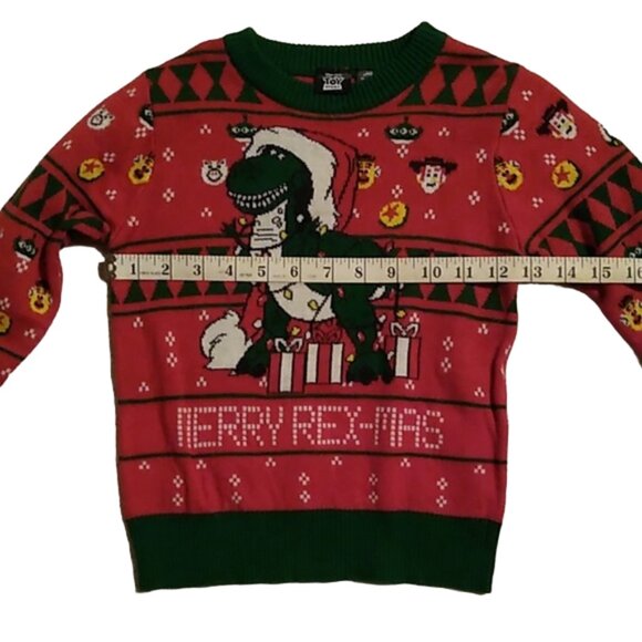 Disney Pixar Toy Story, Christmas REX Sweater, Size: 4T, Color: Multicolor - Picture 7 of 9